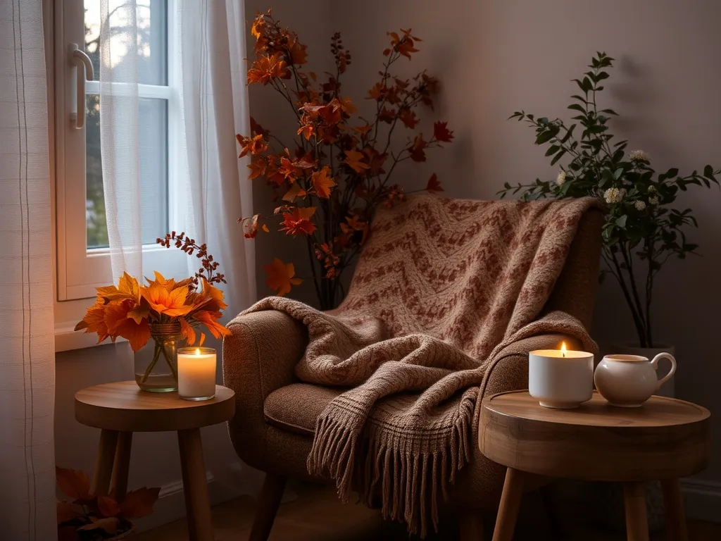 Warm evening setting with soft lighting and comfort