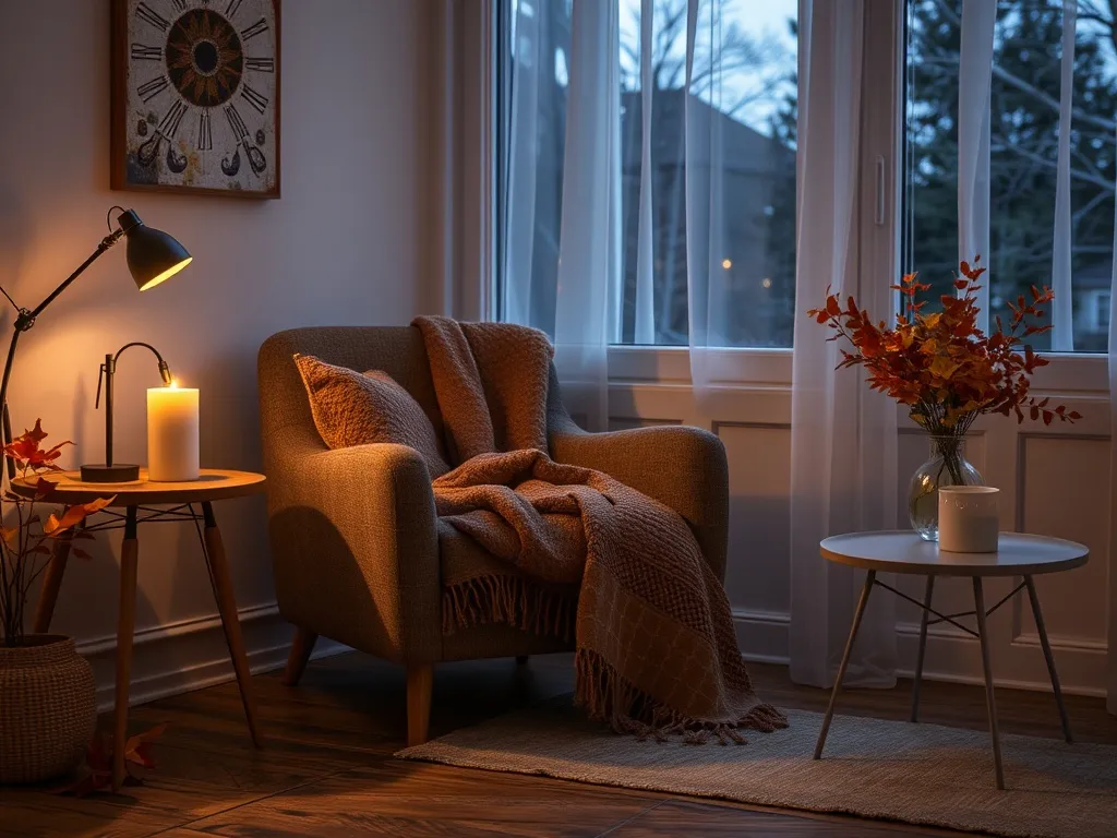 Autumn leaves and golden hour atmosphere